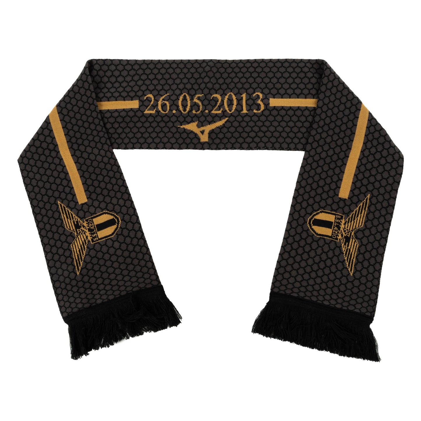 ss lazio mizuno scarf black gold anniversary