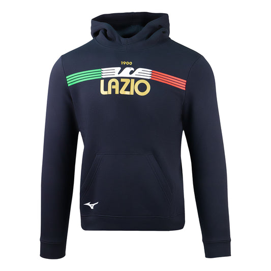 black sweatshirt hood child lazio mizuno big logo 2023/2024