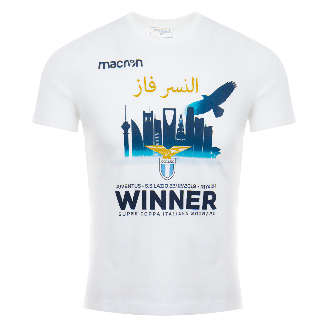 white kids t-shirt super cup ss lazio macron